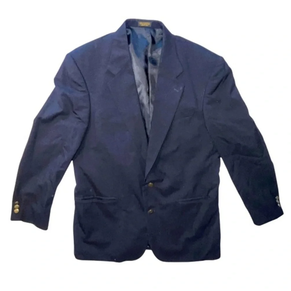 Oscar De La Renta Menswear WoolBlazer Suit Jacket Navy Blue Size 42 R